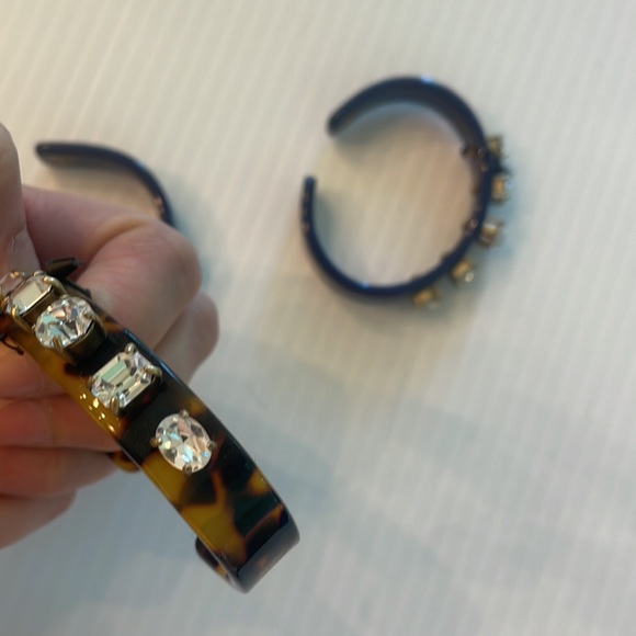 Set of three j crew crystal and resin bangles - Picture 3 of 4